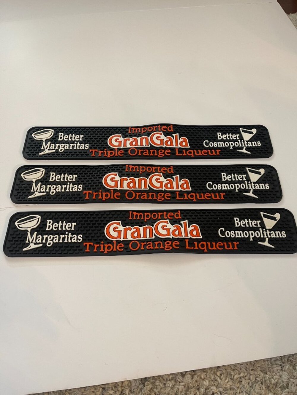 Gran Gala Bar Mats Lot of 3 Home Bar Decor Father's Day Gift